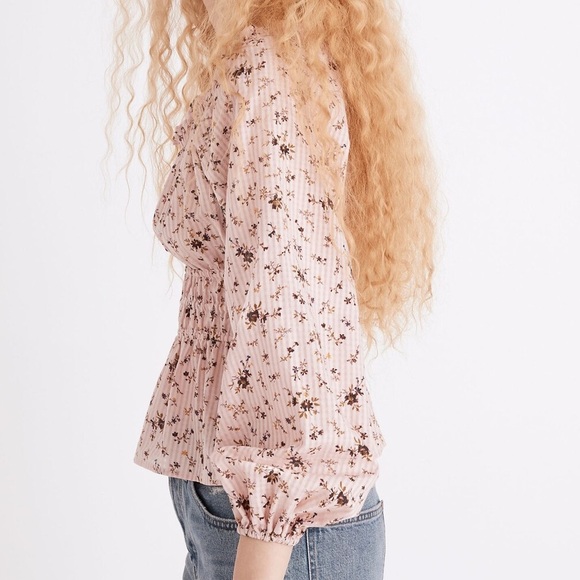 Madewell Sophia Top in Bouquet Floral Pink Women's Top Size‎ S - Picture 4 of 9